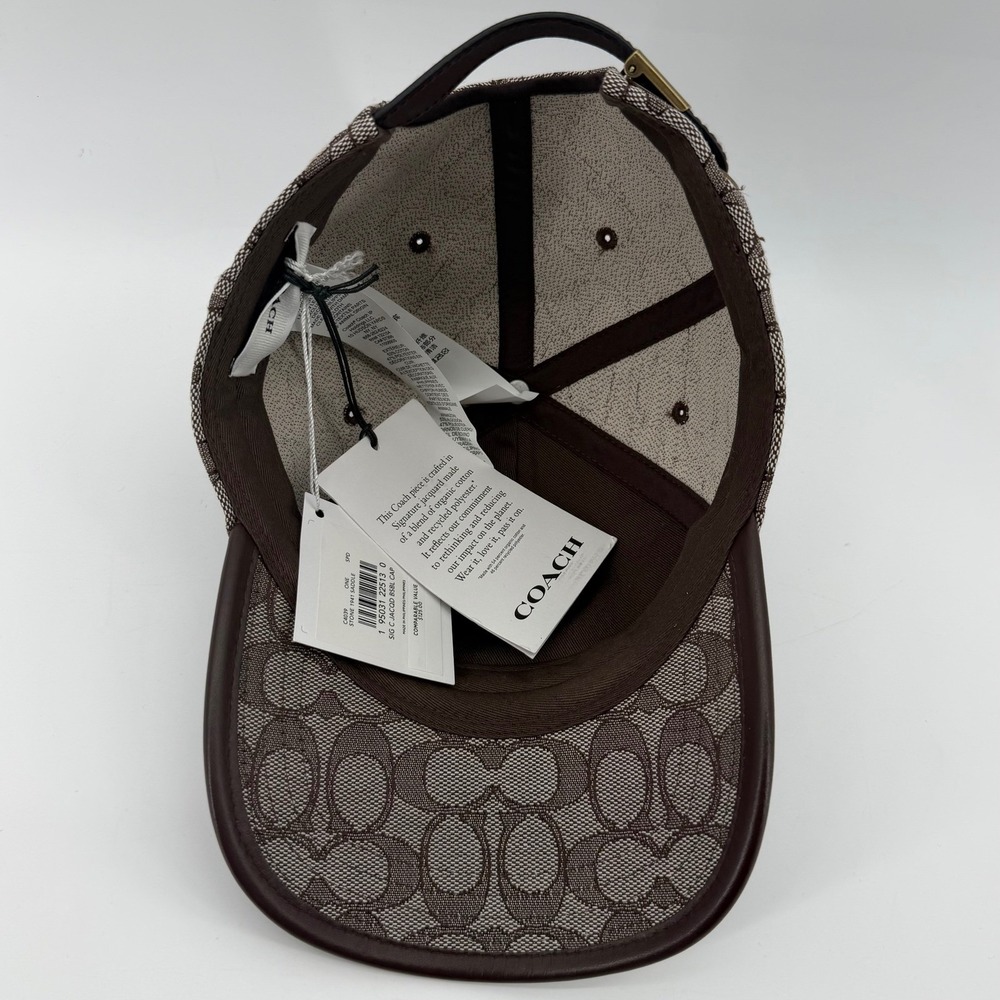 Coach Baseball Cap Women O/S One Size Stone Saddle Signature Monogram C4029 NEW - Picture 6 of 7